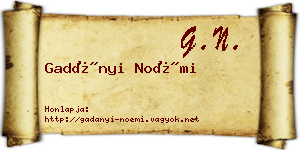 Gadányi Noémi névjegykártya
